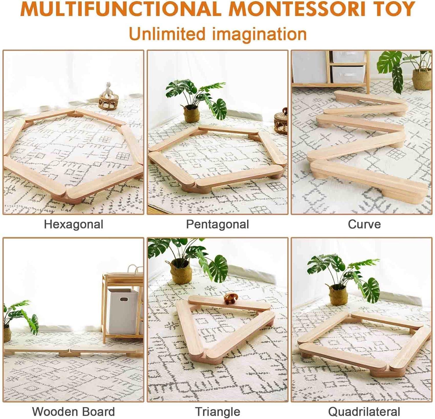 Montessori Balance Beam Coordination Gymnastics Obstacle Course Toys