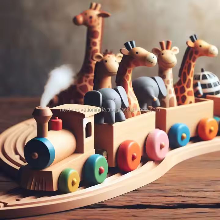 Majestic Miniature Handmade Wooden Train Engine Elevating Playtime with Superior Craftsmanship