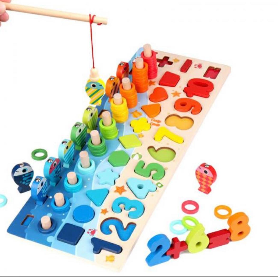 Montessori Educational Wooden Toys For Kids 7 in 1 Matching Board